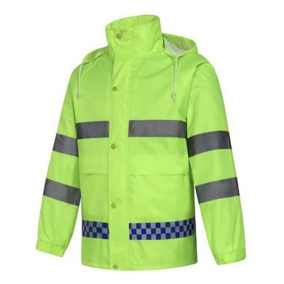 京印年 JYN-8 均码 分体式 雨衣 (计价单位:件) 荧光绿色 高亮反光 防水耐用 双层透气
