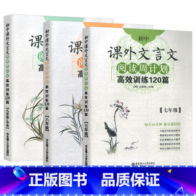 7-9年级 课外文言文(全3本) 八年级/初中二年级 [正版]初中八年级语文数学英语计算题训练 周计划初中上册下册课外文