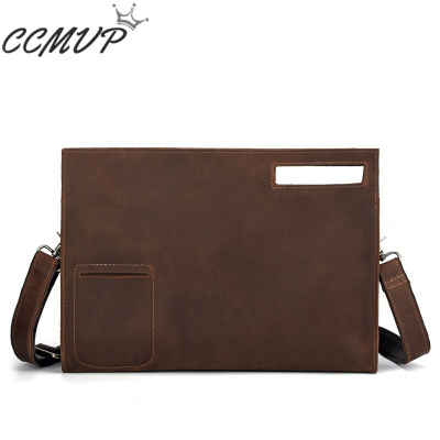 CCMVP品牌自营质量保证-CCMVP新款疯马皮男包男士休闲复古单肩斜挎包手提潮流包包