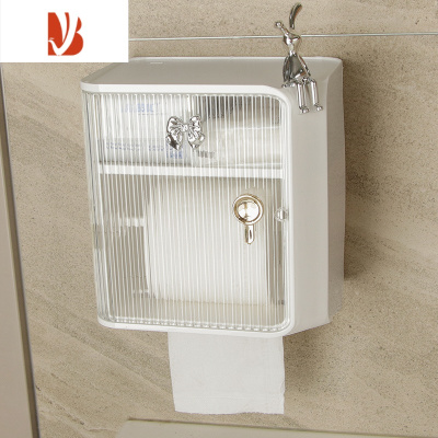 三维工匠卫生间厕纸盒纸巾盒厕所抽纸盒卫生纸置物架放置盒手纸卷纸壁挂式 轻奢兔正坐壁挂双层纸巾盒 [卷纸抽纸都可以放]