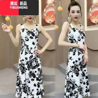 YIBUSHENG时尚减龄碎花吊带裙2024季新款薄款百搭修身显瘦垂感印花连衣裙