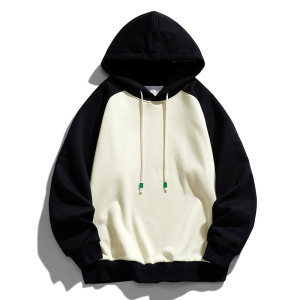 奥粒绒连帽卫衣男士秋冬季韩版潮流拼色保暖加厚摇粒抓绒长袖上衣