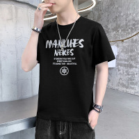 夏季新款短袖T恤纯棉圆领休闲上衣潮流百搭个性时尚打底衫男