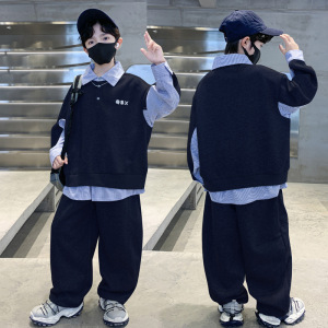 儿童装男童套装春秋款2026新款大童春装男孩酷帅气运动卫衣春季潮
