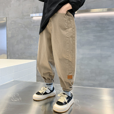 儿童装秋装裤子中大童炸街男童休闲裤春秋款新款秋季长裤潮牌