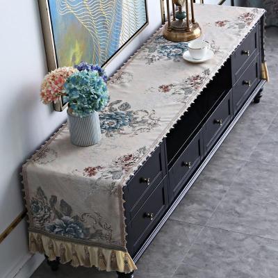 家柏饰(CORATED)欧式电视柜桌布盖布长方形绣花刺绣流苏梳妆台鞋柜五斗柜布艺