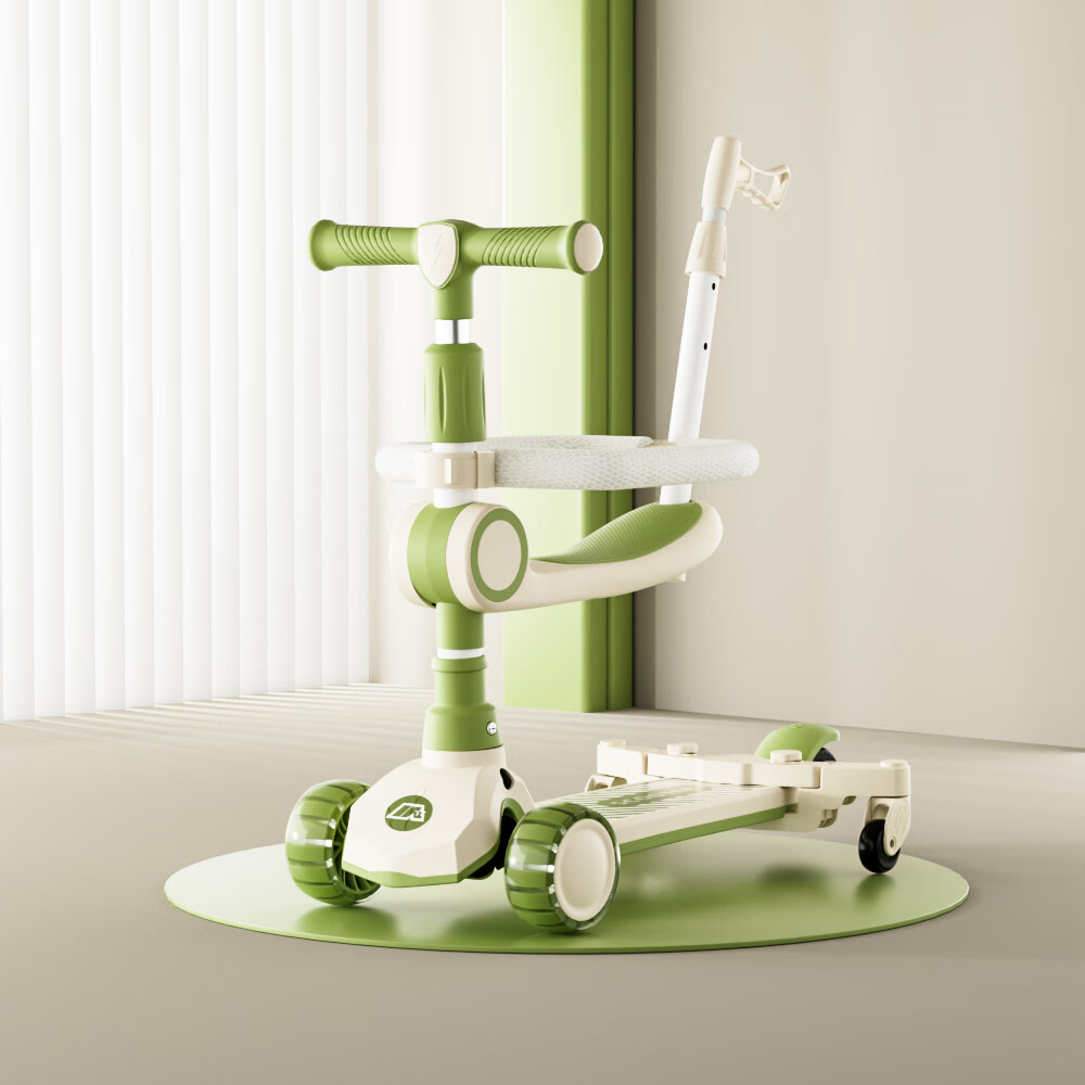 艾瑞迪(airud)儿童滑板车1-3岁男女宝宝防侧翻儿童车滑滑车可折叠滑板车806 绿色