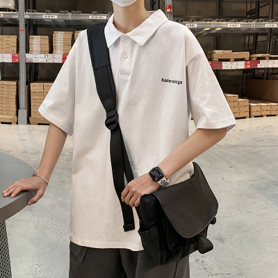 玥鸾(YueLuan)Polo衫男短袖夏季新款青少年t恤潮流学生翻领体恤潮牌ins百搭半袖