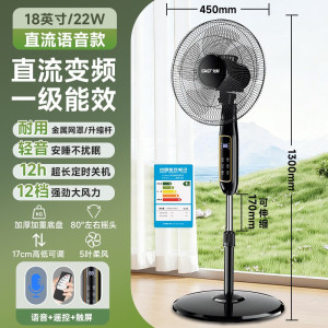 先科SAST电风扇家用落地扇直流变频节能电扇一级能效落地风扇 18英寸直流变频-智能语音款
