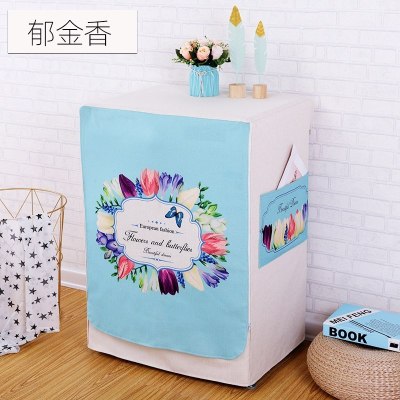 家柏饰(CORATED)滚筒洗衣机罩防水防晒防水罩防晒罩全自动通用罩子套子 郁金香 XL码60*65*85cm