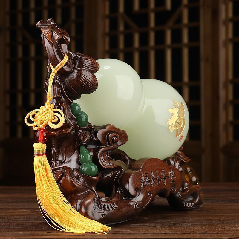 美帮汇玉葫芦摆件开业乔迁生日礼品福到平安客厅酒柜玄关装饰品摆设