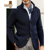 YANXU2023秋季新款立领毛衣休闲长袖夹克针织开衫外套男Men's sweaters