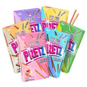 格力高百力滋45g*2盒抹茶香草味巧克力双层超细夹心饼干棒零食