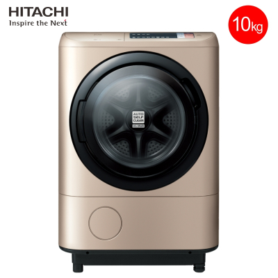 日立(HITACHI)10公斤全自动洗烘一体变频滚筒洗衣机风熨斗除皱瀑布洗BD-NX100GHC日本原装进口