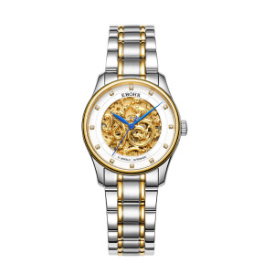 依波表(EBOHR) 女士龙纹镂空机械表51784429 龙福女表51784429