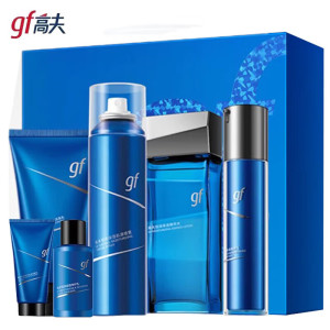 高夫锐智多效三部曲(洗面奶120g+焕肤水75ml+乳液75ml+洗面奶25g*3+焕肤水15ml*3 )男士水乳套装礼