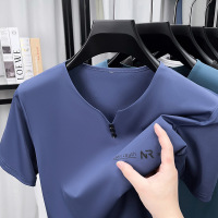 冰丝男装短袖男宽松2025夏季新款韩版休闲时尚潮圆领半袖男士T恤