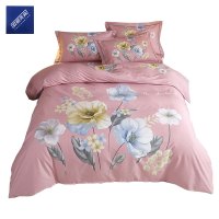 安居先森焕彩喷气全棉印花双人床四件套活性印染C1683