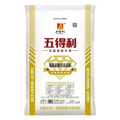 五得利面粉]强筋超精小麦芯粉25kg家用商用优质白面通用粉50斤
