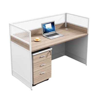 汉诺鑫威职员办公桌椅组合简约现代屏风卡座工位隔断式财务工位桌子单人位+活动柜