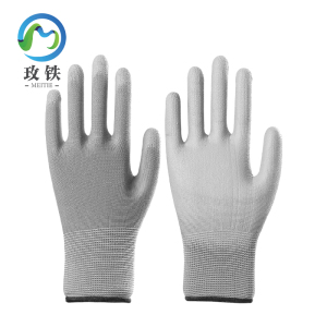 玫铁 PU浸胶涂掌手套 灰色/L码 双