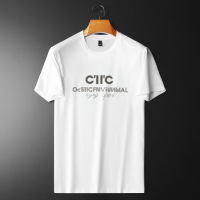 夏季潮流简约T恤短袖男潮牌字母烫钻半袖丝光棉上衣 简欧