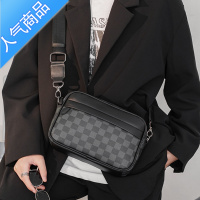 封后香港潮牌韩版男休闲格子包青年单肩斜挎包时尚潮流小方包背包斜挎包男