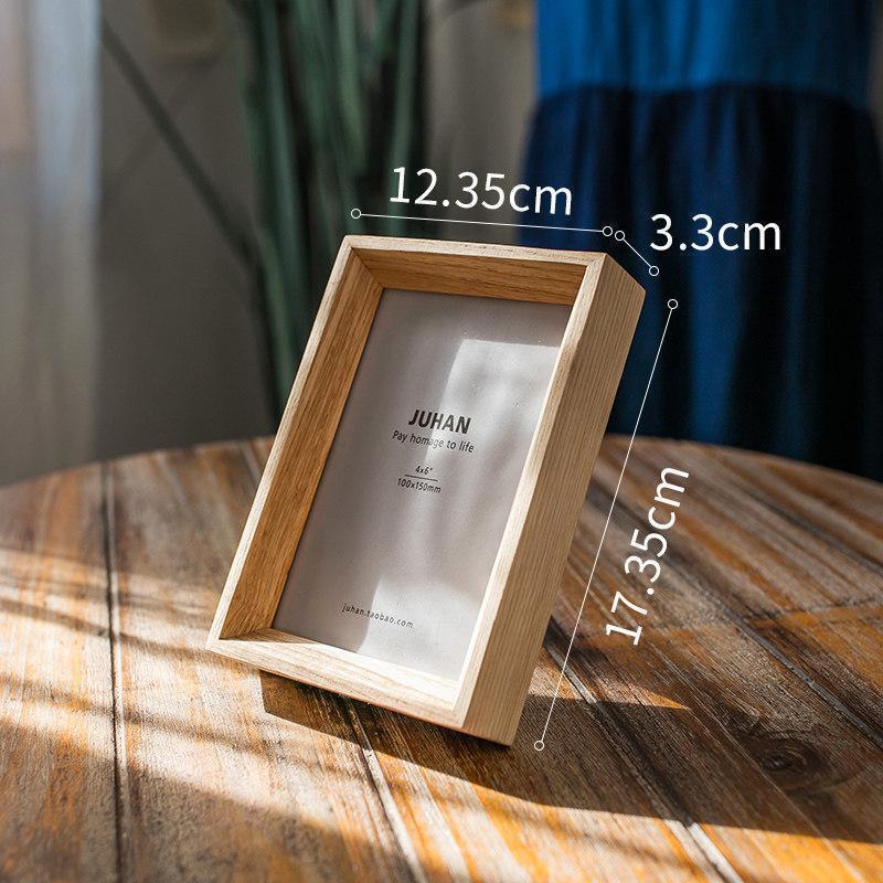 美帮汇白蜡实木相框画框 桌面摆件照片墙 自然原味日式北欧 6寸 北美