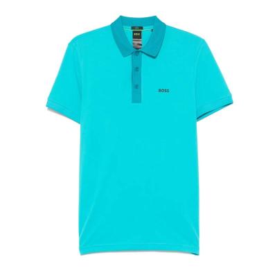 Hugo boss 男士短袖polo衫棉透气吸汗拼接弹力商务休闲两用