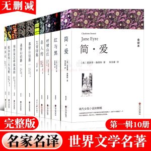 世界名着完整版全译本原着无删减中文初中高中生课外书籍十大名著外国经典文学简爱飘悲惨世界巴黎圣母院复活海底两万里