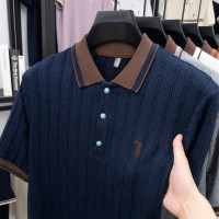 春夏新款男士纯色短袖Polo衫商务休闲轻商务舒适透气翻领男装