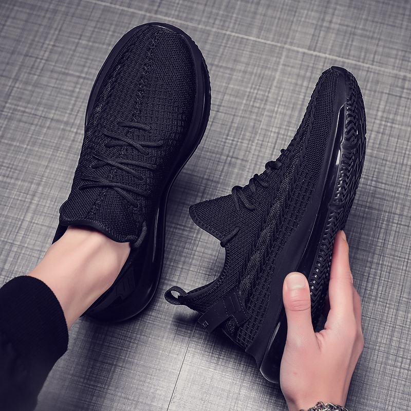 飞织网鞋男鞋运动上班工作休闲黑色劳保透气椰子厨房专用劳保潮鞋