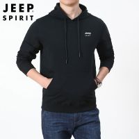 JEEP SPIRIT连帽套头衫长袖T恤秋季新款卫衣男士潮流简约上衣