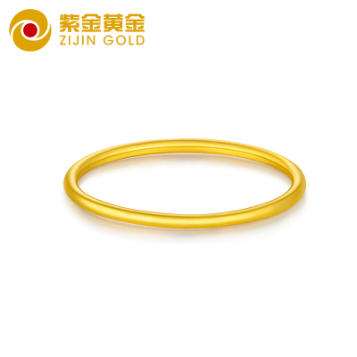 紫金黄金(ZiJin)黄金戒指Au999足金女款5G光圈戒指简约百搭约0.67克