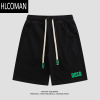 HLCOMANWHXS美式潮牌复古街头潮牌休闲短裤男夏季字母印花宽松五分裤子