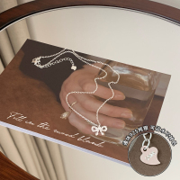 s925纯银蝴蝶结项链高级感轻奢小众精致毛衣链女款时尚饰品潮送女朋友老婆情人节七夕生日礼物