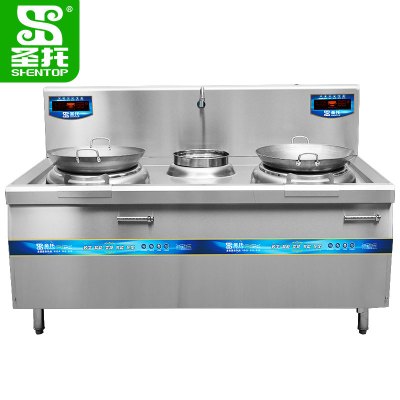 圣托(Shentop)双头单尾小炒炉 15kW饭店食堂电磁灶 双头单尾小炒炉 DCB13