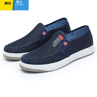 聚范款帆布鞋男士软底休闲鞋男鞋透气单鞋加大码一脚蹬老北京布鞋