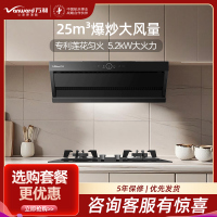 万和(Vanward)25m³吸力侧吸烟机WZ730+JZT-B9L50 5.2KW燃气灶天然气灶具家用烟灶套装