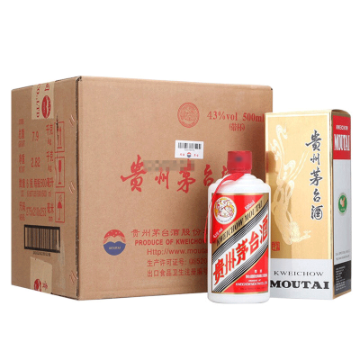 茅台 飞天茅台 43度酱香型 500ml*6整箱装白酒 苏宁自营