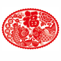 锦瑞星新年装饰超大号窗花70*95cm/张