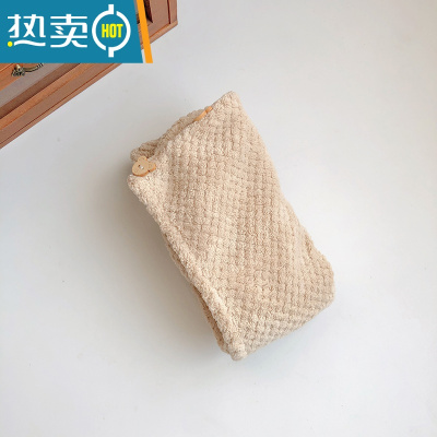 敬平干发帽女吸水速干包头巾擦头发毛巾加厚新款长发洗头浴帽器 咖啡色-干发帽