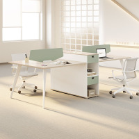 创世人 莱茵系列办公桌四人位屏风工位桌职员桌电脑员工桌2.7m