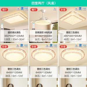 雷士照明全光谱吸顶灯语音卧室灯时尚灯具简约现代轻奢客厅灯灯具套餐