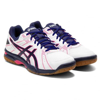  亚瑟士(ASICS)排球鞋男低帮宽版白蓝拼接合成革橡胶底专业 beginn White_×_Navy 42