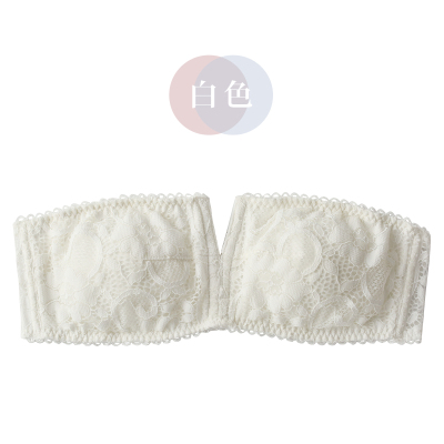 HLCOMAN无肩带隐形抹胸式薄款夏季蕾丝文胸罩小胸聚拢性感防滑少女内衣抹胸