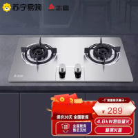 志高(CHIGO)F206A双灶眼灶具家用不锈钢面板一级能效台嵌两用熄火保护燃气灶(液化气)