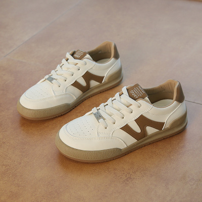 秋季新款透气ins潮韩版皮面鞋女学生街拍跑步运动休闲鞋