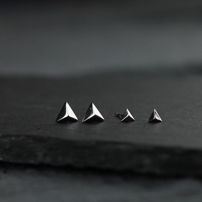 新款银饰潮耳钉女纯银个性简约耳环百搭防过敏925精致耳饰养耳洞送女朋友老婆情人节七夕生日礼物