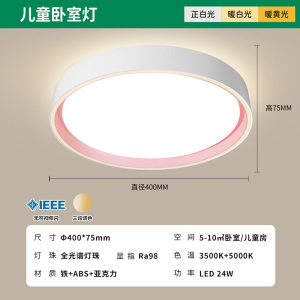 雷士照明儿童房灯全光谱吸顶灯无造型灯具男孩女孩卧室灯